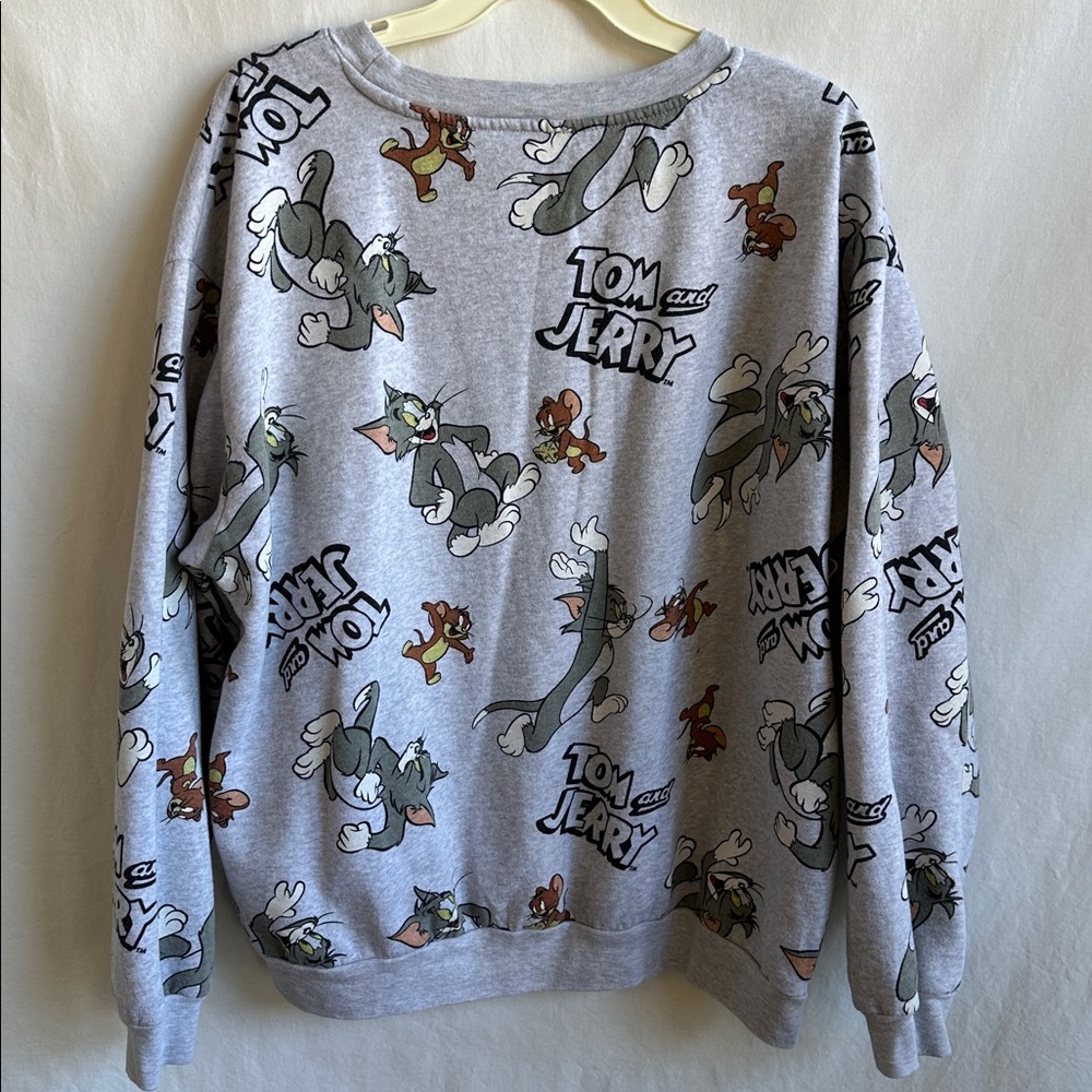 Tom and Jerry heather gray character sweatshirt, size 3XL - Picture 4 of 7
